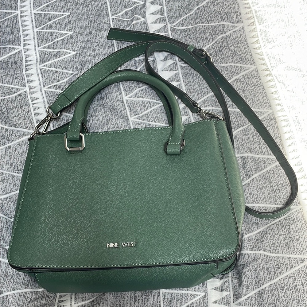 Nine West Green Satchel with Structured Design